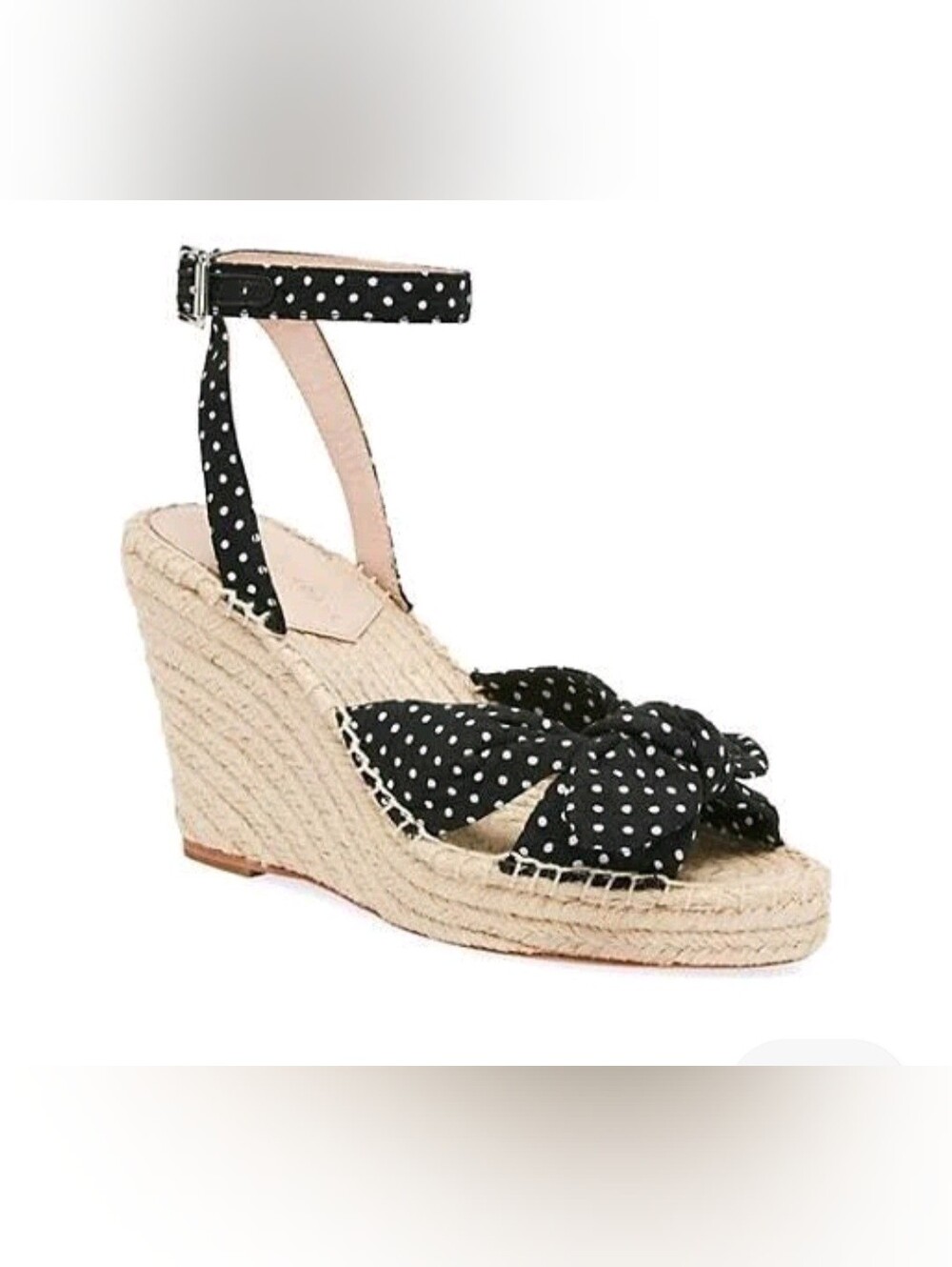Loeffler Randall Black Polka Dot Espadrille Wedge Sandals